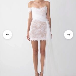 SAU LEE REIGN LACE MINI DRESS